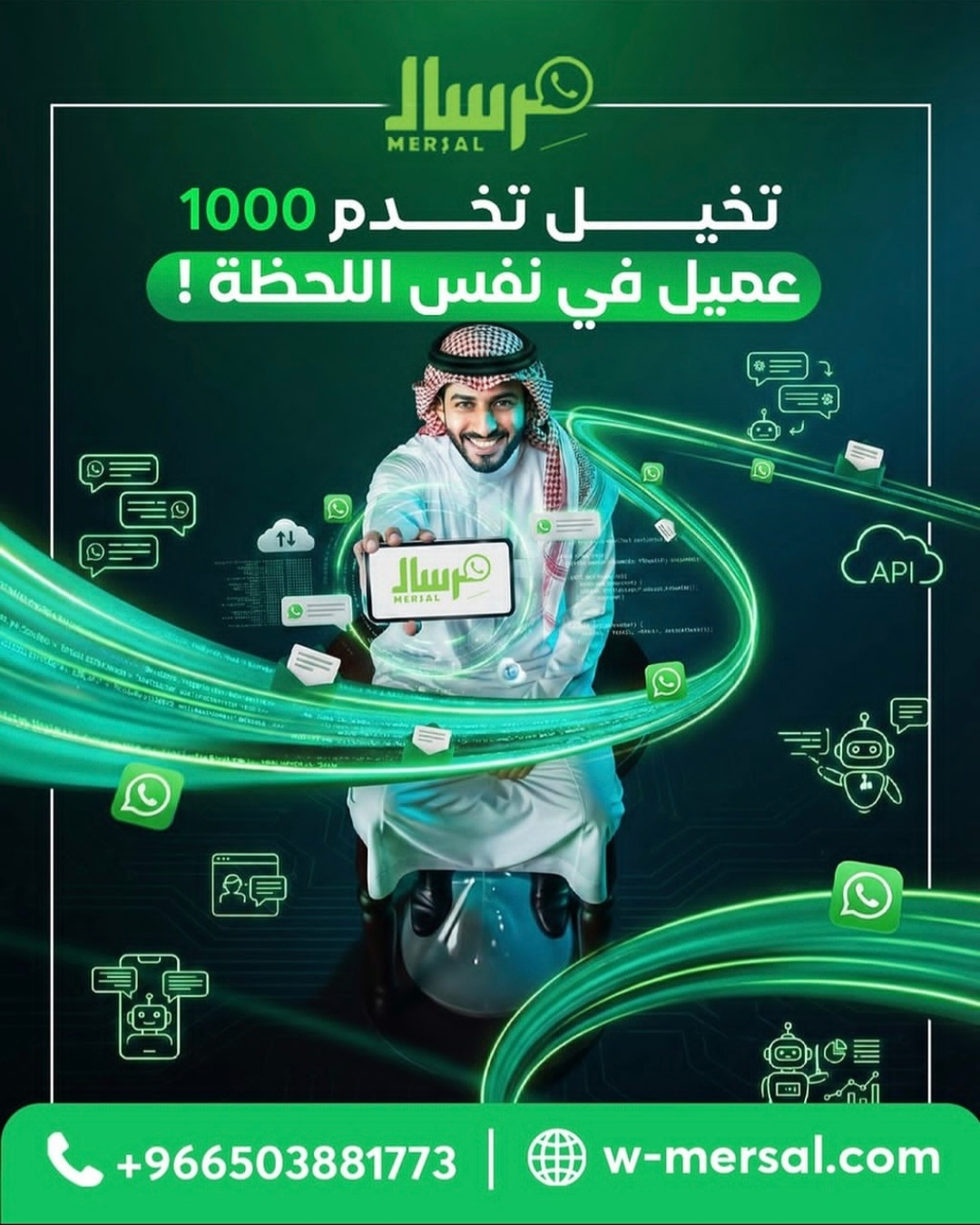 خدمـة 1000 عميل في نفس اللحظة: هل تصدق ذلك؟ اكتشف سر الأتمتة مع مِرسال API