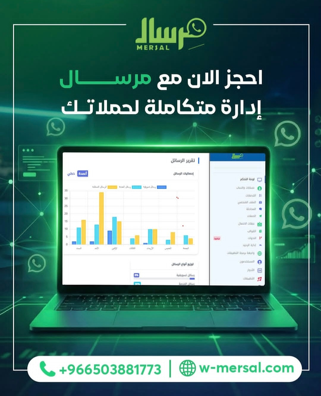 دليلك الشامل لإدارة حملات الواتساب: كيف تضاعف كفاءة أعمالك باستخدام لوحة تحكم مِرسال الذكية؟